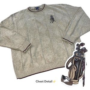 Vintage Golf Sweater 80s Ringer Dadcore Oversized chunky lumpy Sweatshirt 2XL